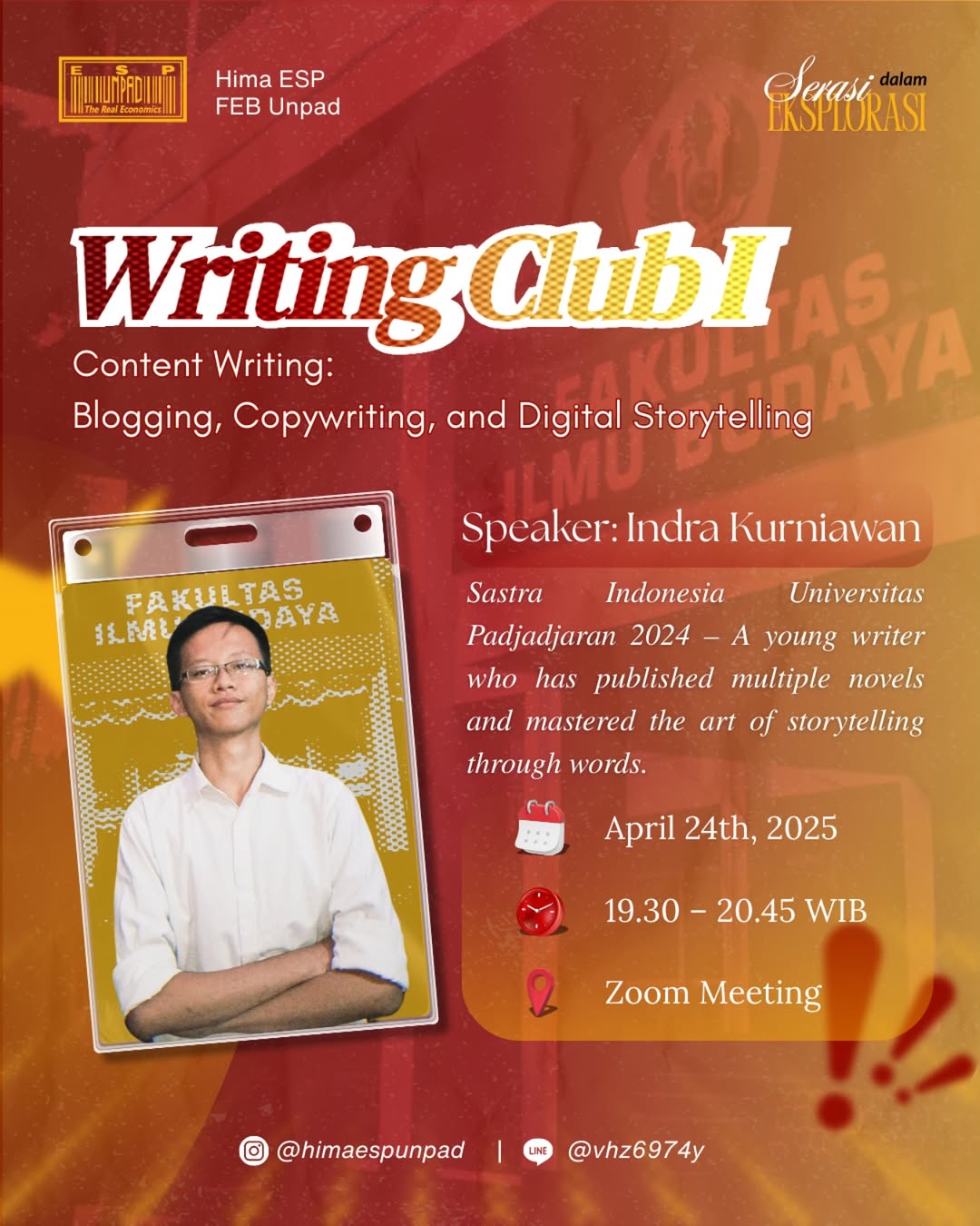 [writing club 1]✨ we are happy to announce that the writing club is back! ✨writing is an art—but